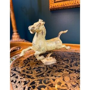 Bronze Flying Horse of Gansu Statue • 7.25″ Runner, Verdigris Patina